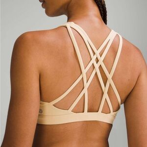 Lululemon Free To Be Serene Strappy Tan Sports Bra 10